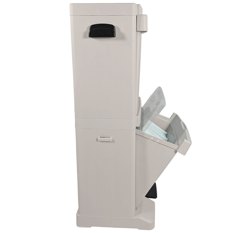 Gray Plastic Pet Food and Toy Storage Tower