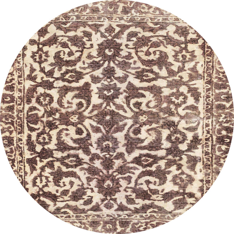 Tapis décoratif multicolore à motif abstrait, Rond 8 pi