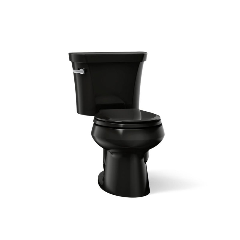 Wellworth® 1.28 GPF Water Efficient Round Two-Piece Toilet (Seat Not Included), Black, Left-Hand, No
