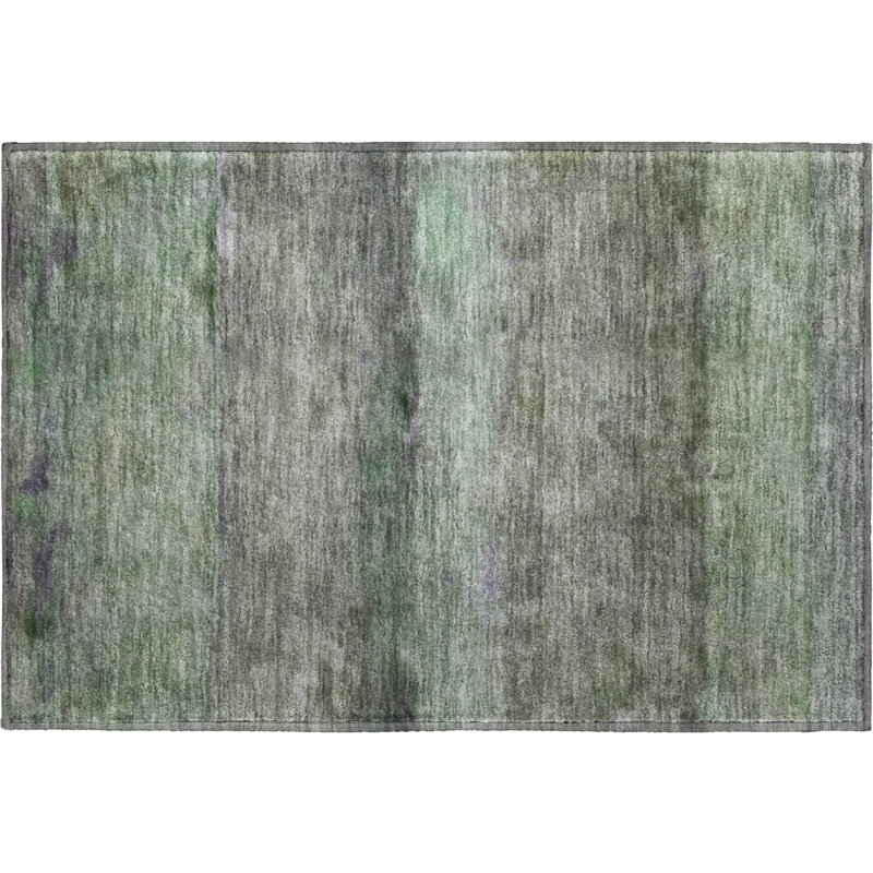 Premium Machine Washable Mayfield AMF2311 Stripes Rug, Aloe, 2'6" x 3'10"