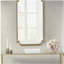 Golden wave wood wall mirror