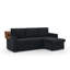 Modern Chenille Multi-functional Pull-Out Bed Sofa with Retractable Table and LED Lighting USB Charging Ports and Cup Holders-738914094