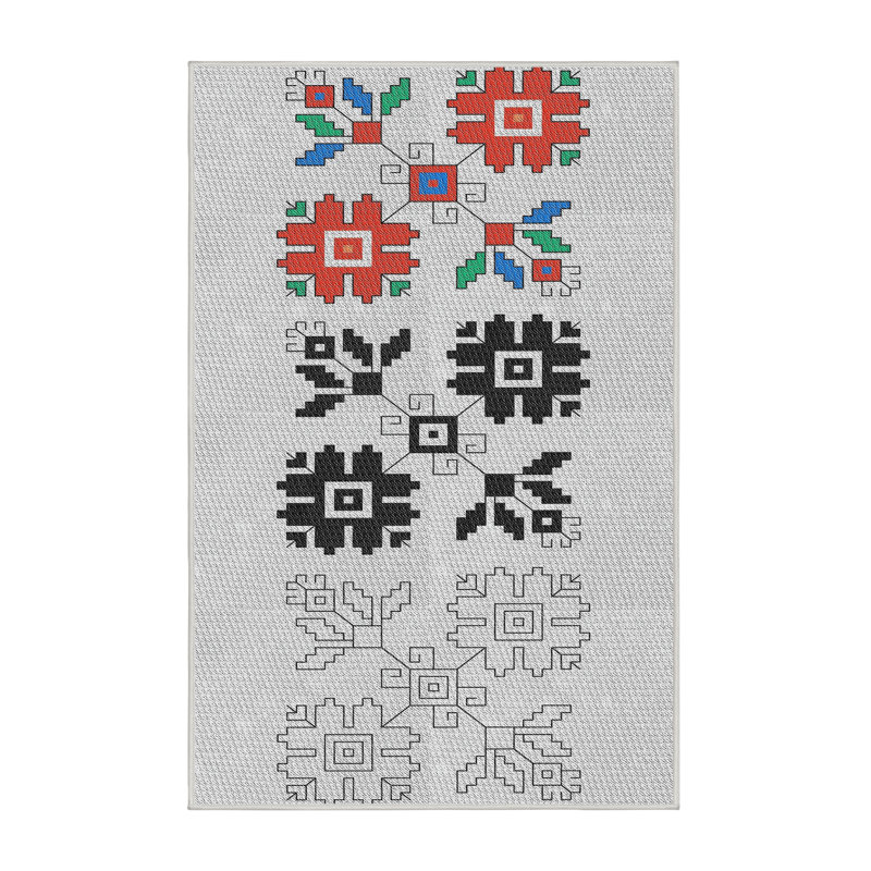 Tapis zone gris clair à motifs, Rectangle 8 pi x 10 pi