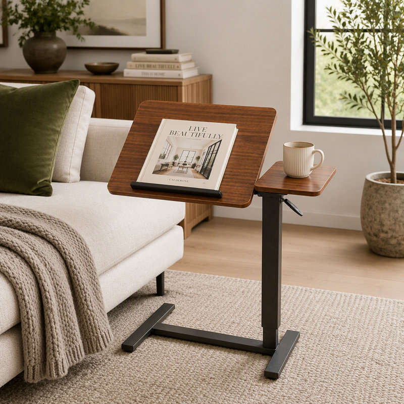 Table de chevet pliante, Noyer / noir