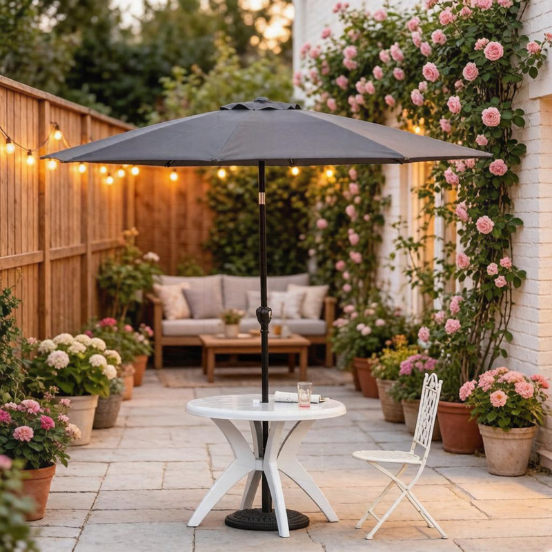 Table basse ronde pour l'extérieur et la salle à manger, parfaite pour les rassemblements de patio et la détente élégante.