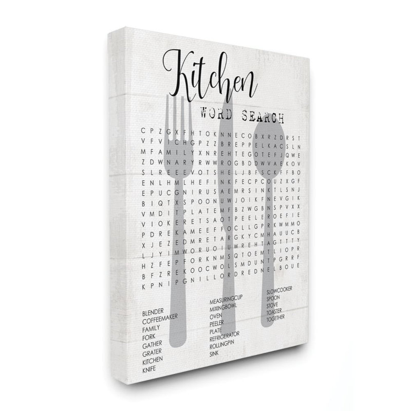 « cuisine word look fun family word design » par daphné polselli, impression, H 20 po x l 16 po, Toile