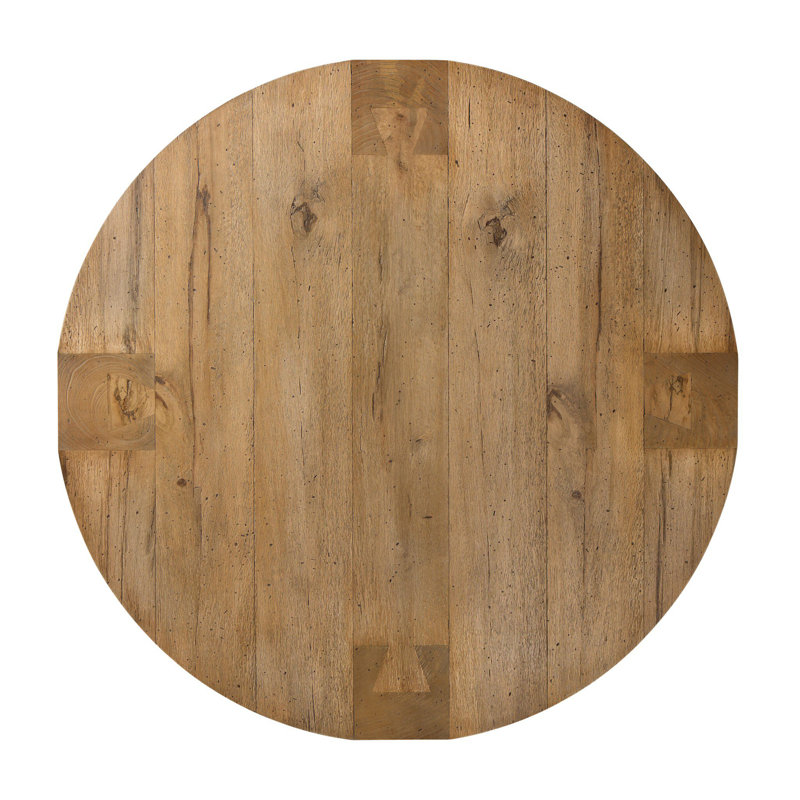 Abaso Round Coffee Table-Rustic Wormwood Oak, Rustic Wormwood Oak, 15" H x 42" W x 42" D
