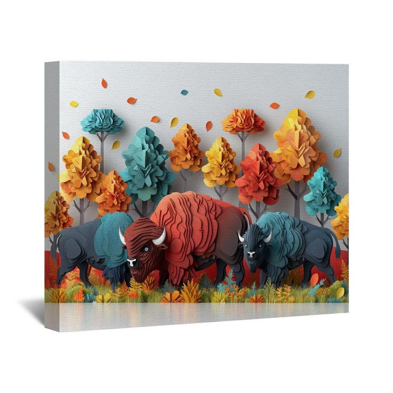 "Animaux" sur toile, H 32 po x l 32 po