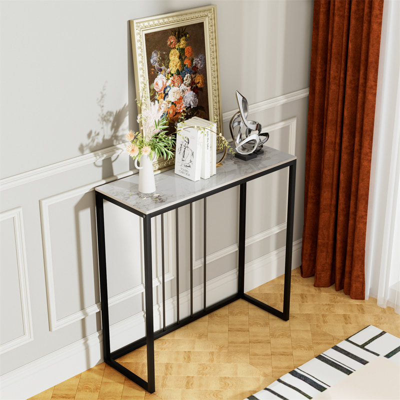 High-End Marble Console Table Modern Sofa Side Table For Entryway, Emerald