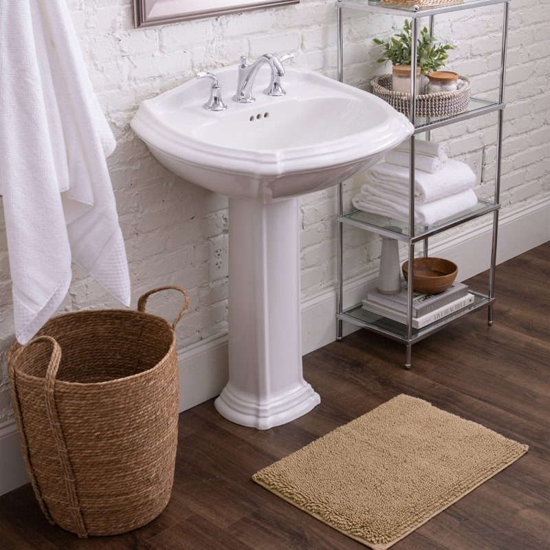 Tapis de bain antidérapant Dinuba, L 21 po x L 34 po, Taupe