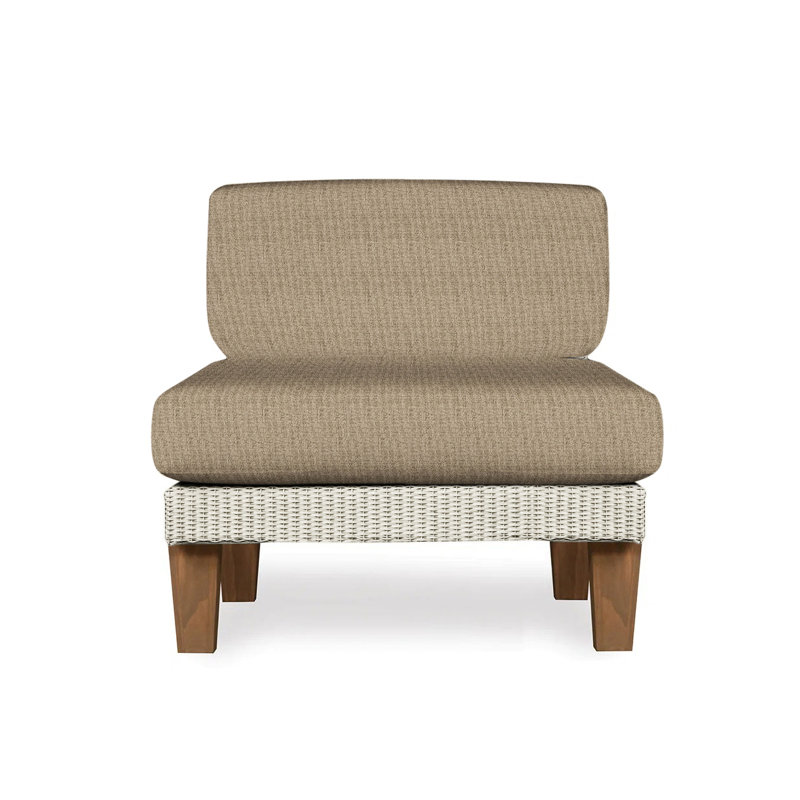 Catalina Outdoor Teak Lounge Chair, Beach Navy, Linen