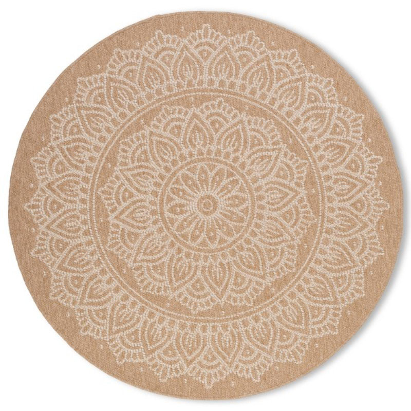 Tapis brun / blanc Avanos, Carré 6 pi