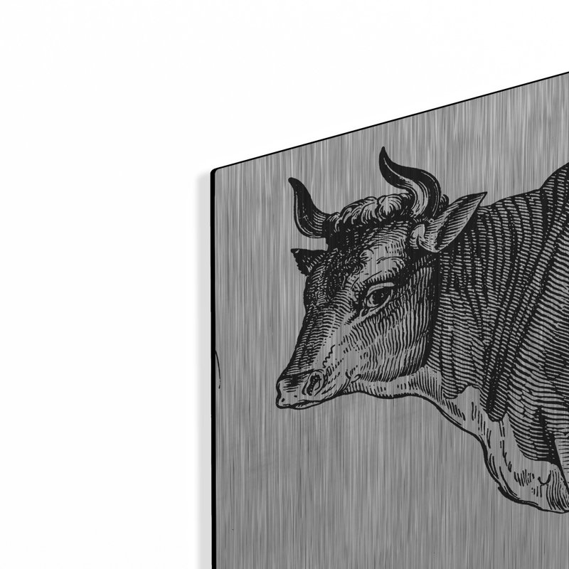 August Grove® «The Happy Cow» par Art Licensing Studio, art mural en métal, H 24 po x l 24 po