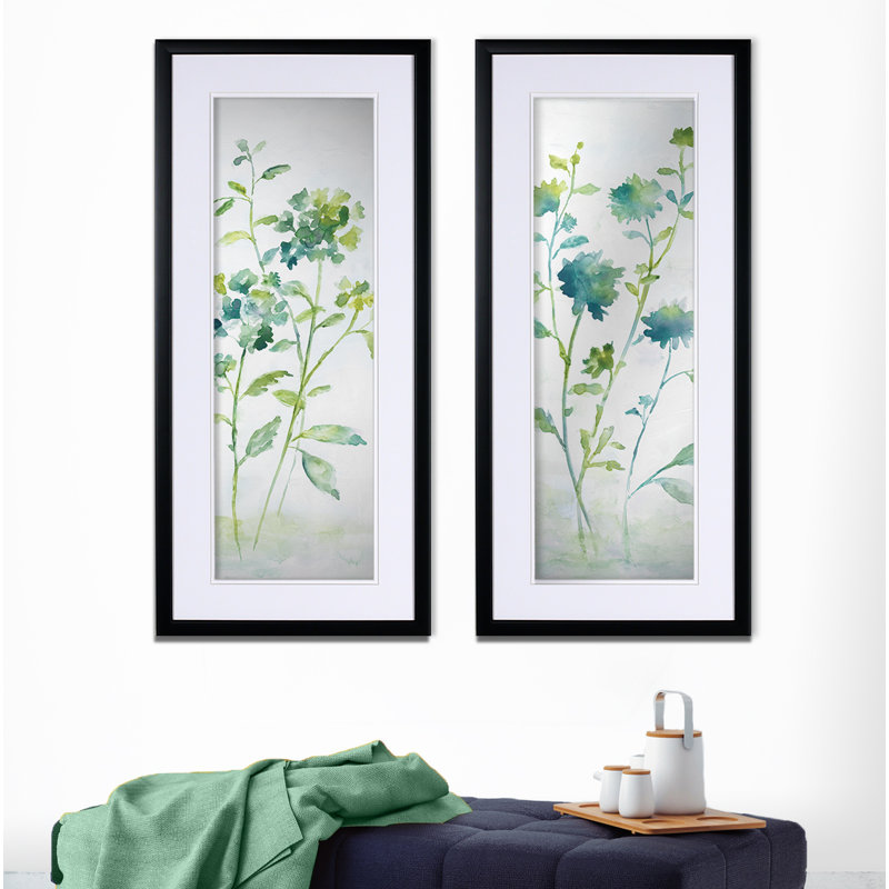 «Meadow Silhouette», ensemble de 2 reproductions de peintures à l'acrylique encadrées, Noir