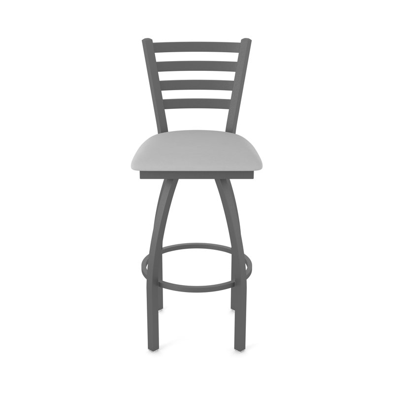 Tabouret pivotant Jackie, Étain, Vinyle - gris Folkstone Canter, Tabouret de bar (siège d'une hauteur de 30 po)