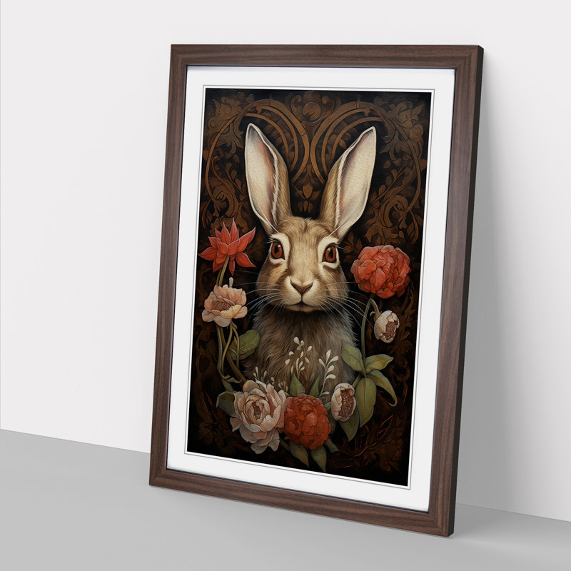Hare Renaissance No.2 - Framed Print, Walnut, 46cm H x 34cm W x 2cm D