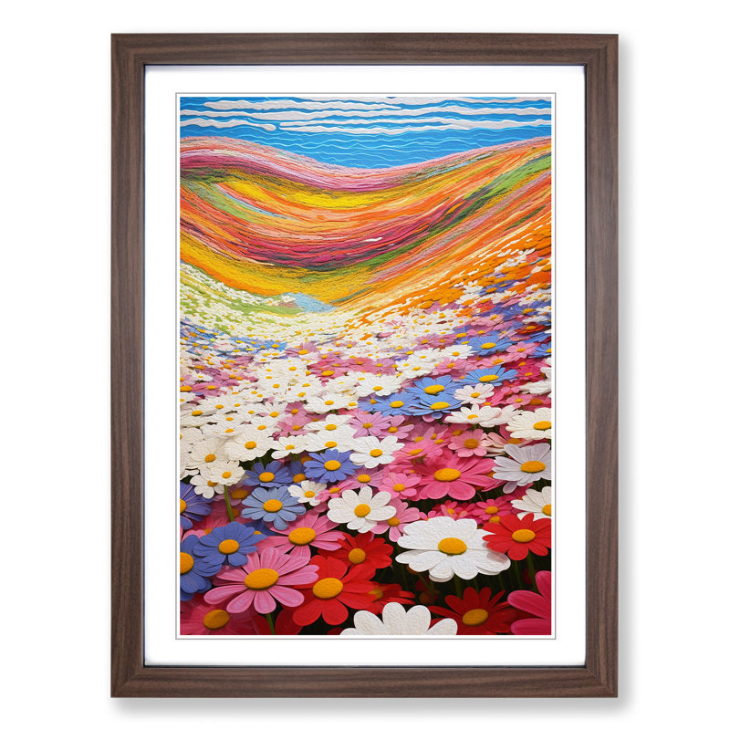 Single Picture Frame Print on Wood, 46cm H x 34cm W, Walnut Framed