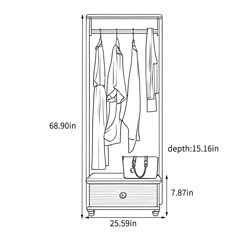 Premium Ebony Wood Wardrobe
