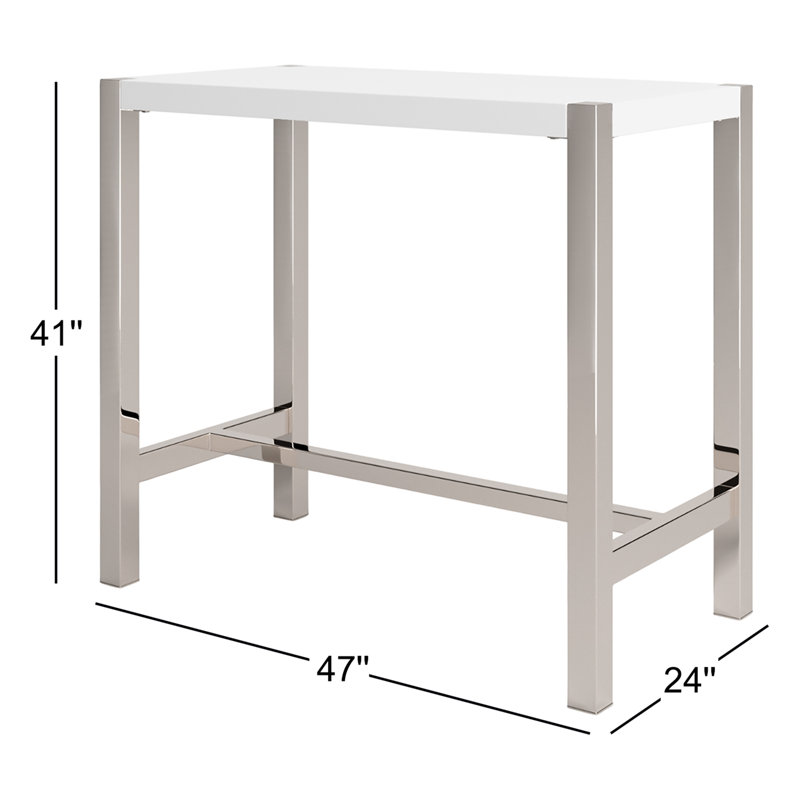 Dining Table, White, Bar Height (41" Height)