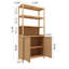Grande armoire de rangement en bambou naturel 64,77 "avec portes doubles et tablettes ouvertes pour la salle de bain, petits espaces
