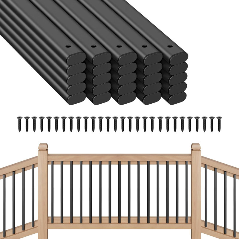 25 Pack Deck Railing 26" Deck Balusters for Deck Systems (1.5mm Thick)