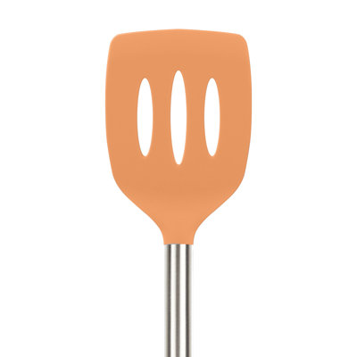 Turner à fente en silicone Tovolo avec poignée en acier inoxydable pour la cuisson et le retournement de tous les jours