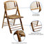 American Champion Bamboo Wood Folding Dining Chairs