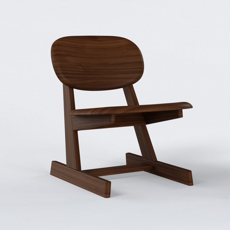 KufenKarl Outdoor Lounge Chair, Walnut Dark Stain