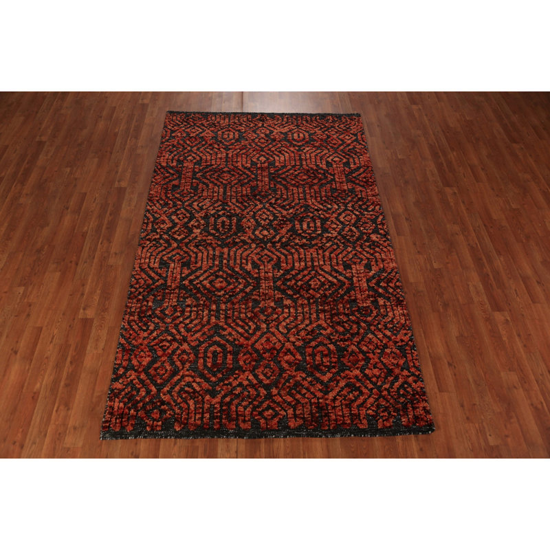 Tapis oriental moderne à motif géométrique marocain 5 x 8