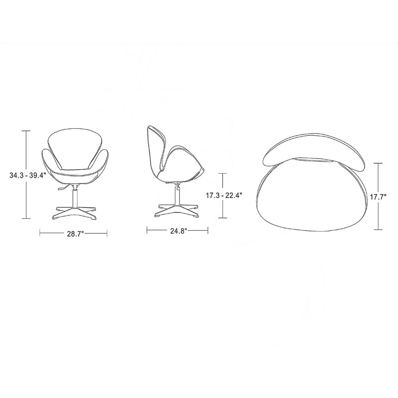 Fauteuil ballon pivotant rembourré en laine Raspberry, Jaune