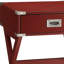 Table d'appoint compacte rouge - côté coulissant en métal et support de barre transversale au fini de 18 po de largeur, poids du tiroir de 20 lb-822246462