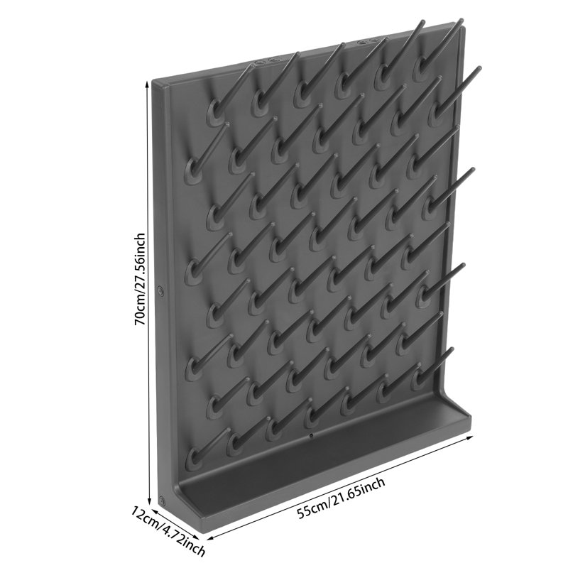 Lab Removable Glassware Drying Rack, Gray
