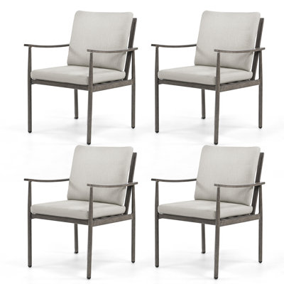 Chaises de salle à manger d'extérieur avec coussins 4 pièces Kashanti