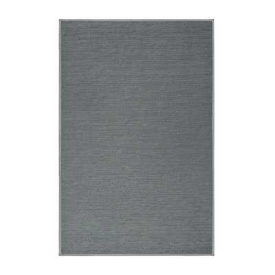 Machine Washable Solid Gray Area Rug
