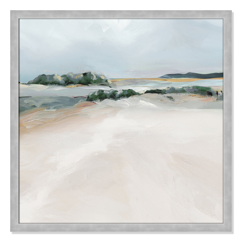 Sentier chatoyant - Peinture sur papier encadrée, H 33 po x l 33 po x P 1,12 po, Cadre argenté mat