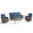 Alakai 5-Person Outdoor Garden Wicker Crescent High Backrest Conversation Set With Coffee Table-1607619992