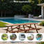 Table de patio en bois pour 12 personnes avec bancs et trou pour parasol