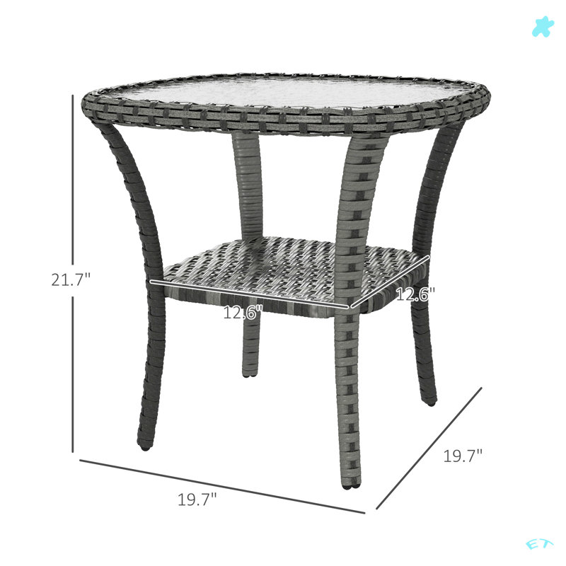 Table basse avec tablette de rangement Outsunny