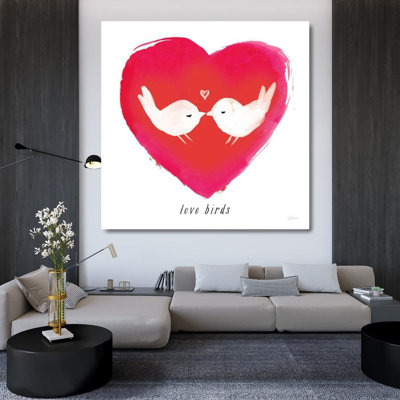 Lark Manor ™, art sur toile tendue avec châssis Sue, "Love Birds"