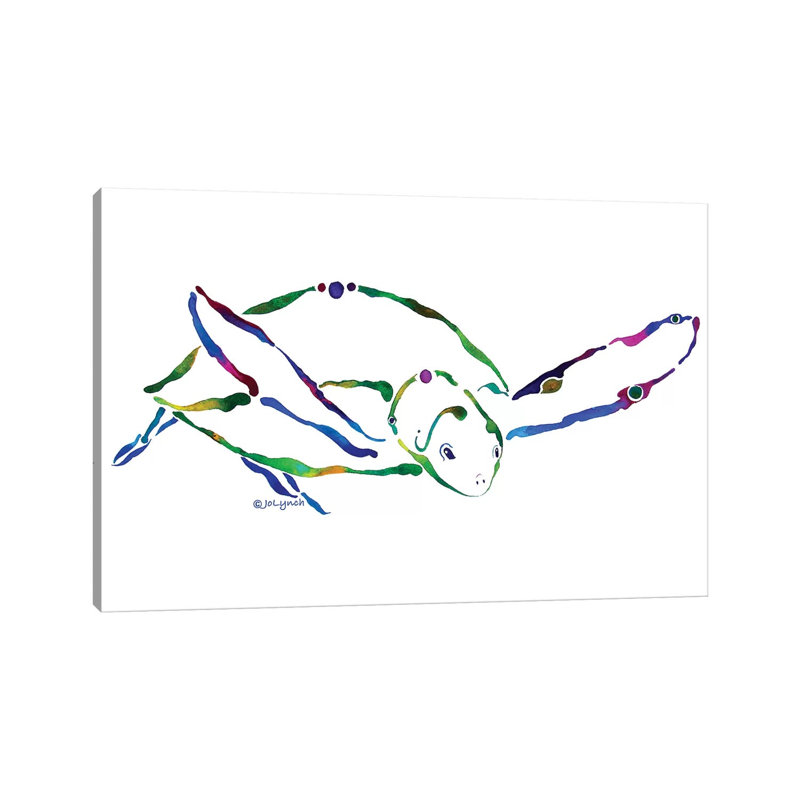 Sea Turtle Edges Abstract by Jo Lynch - Wrapped Canvas Gallery-Wrapped Canvas Giclée, 20.32cm H x 30.48cm W