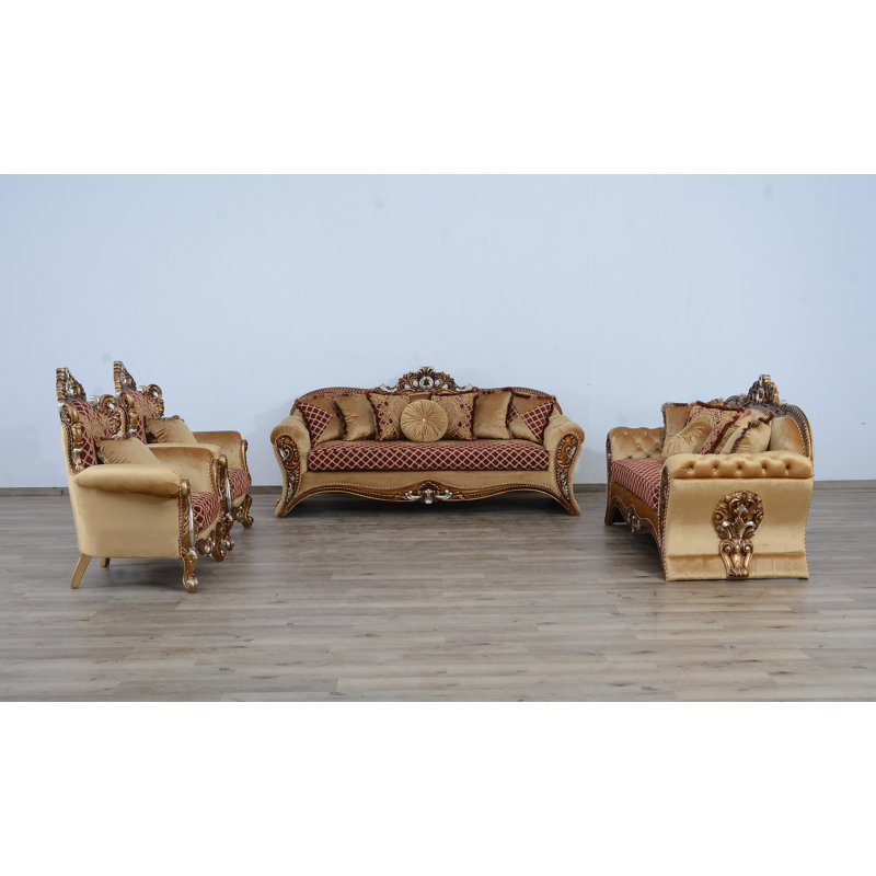 New Emperador II Loveseat, Light Brown Polyester Blend