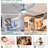 Ceiling Fan With Light, 48" RGB Low Profile Ceiling Fans With Lights And Remote Control, Dimmable, DC Reversible Motor, Noiseless, 6 Speeds Flush Mount Ceiling Fan For Bedroom-1115020102-1115020099