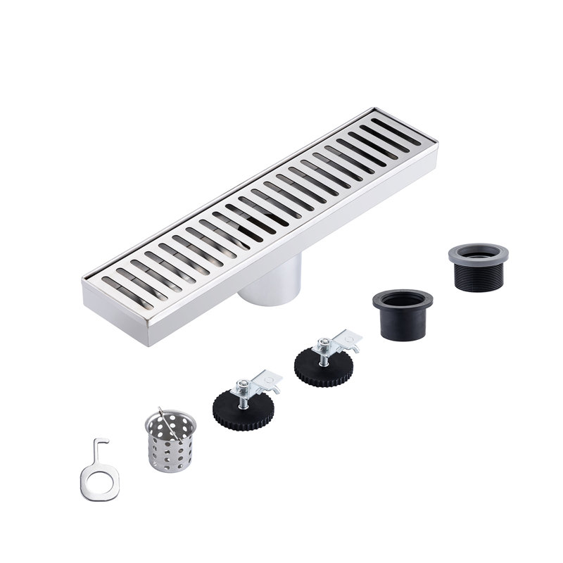 Drain de douche à grille linéaire, Nickel brossé