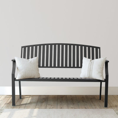 52"W Modern 3-Person Outdoor Bench - Lightweight Aluminum, Weatherproof & Rust-Free Patio Bench for Garden, Porch, Yard or Park (660lb Capacity) by Ivy Bronx