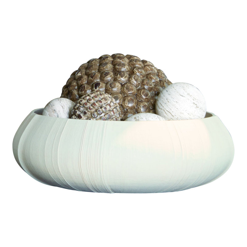 Handmade Ceramic Decorative Bowl, Soft White