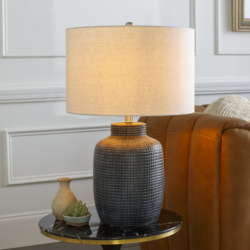Lampe de table Kael, Noir, noir, noir, noir, Beige