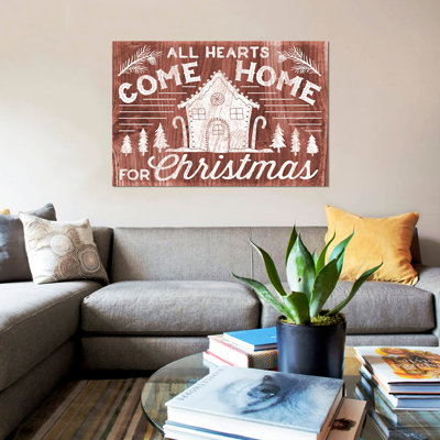 'Rustic Holiday IV' Textual Art on Wrapped Canvas