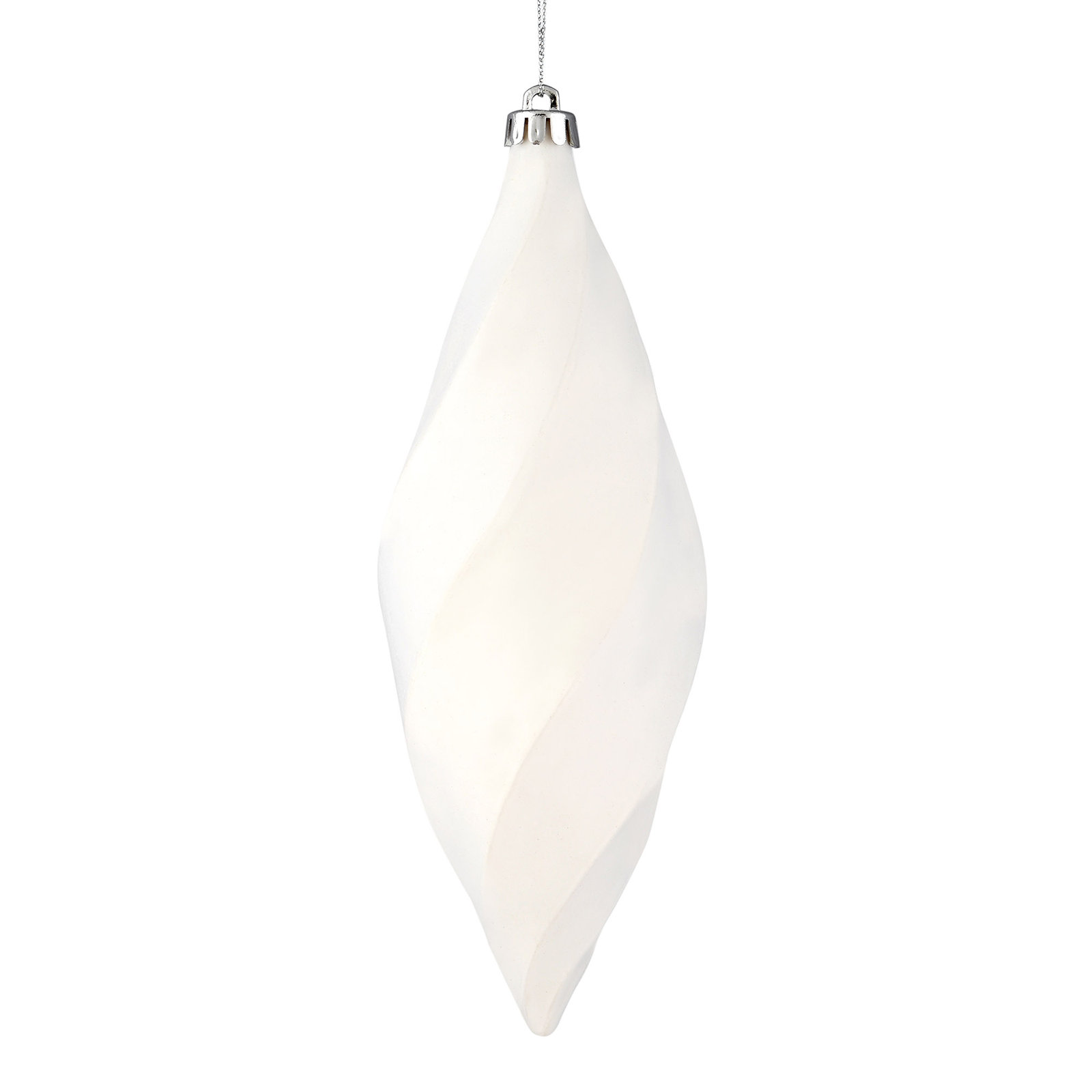 8" Swirl Finial Ornament, Matte White