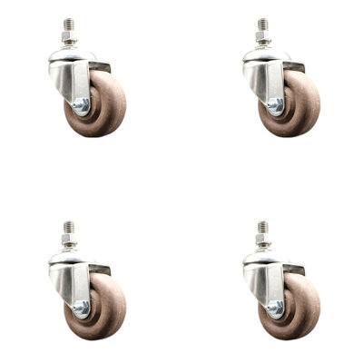 316SS High Temp Glass Filled Nylon Threaded Stem Caster Set SCC