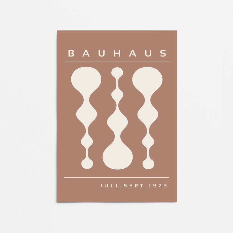 Affiche brune rétro Bauhaus II, H 20 po x l 16 po, Impression sans cadre